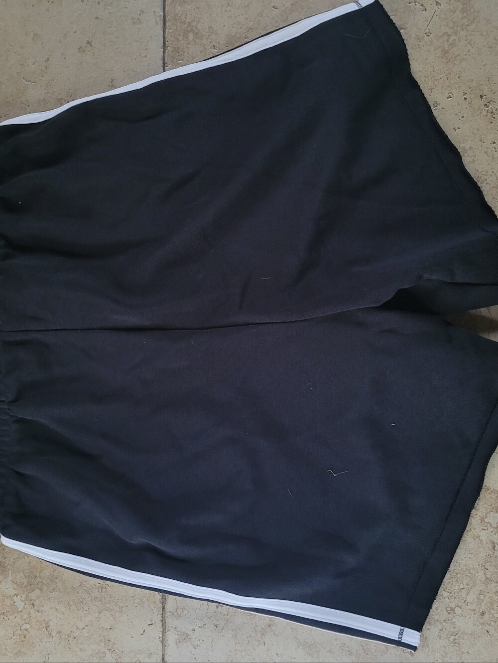 adidas Black Athletic Shorts with White 3-Stripes - Picture 5 of 5
